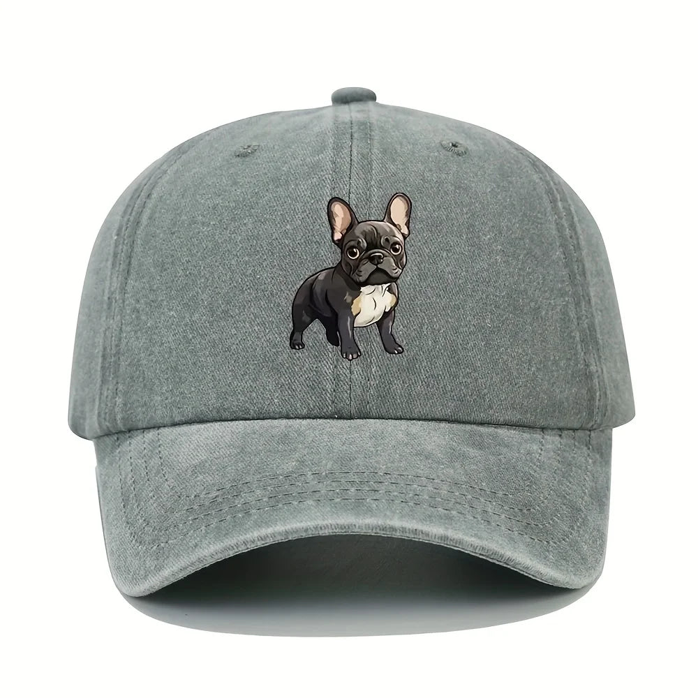 Retro French Bulldog Dad Baseball Cap
