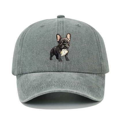 Retro French Bulldog Dad Baseball Cap