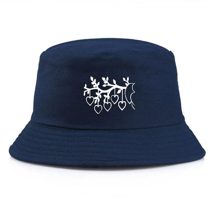 Y2K Vintage Heart Print Cotton Bucket Hat