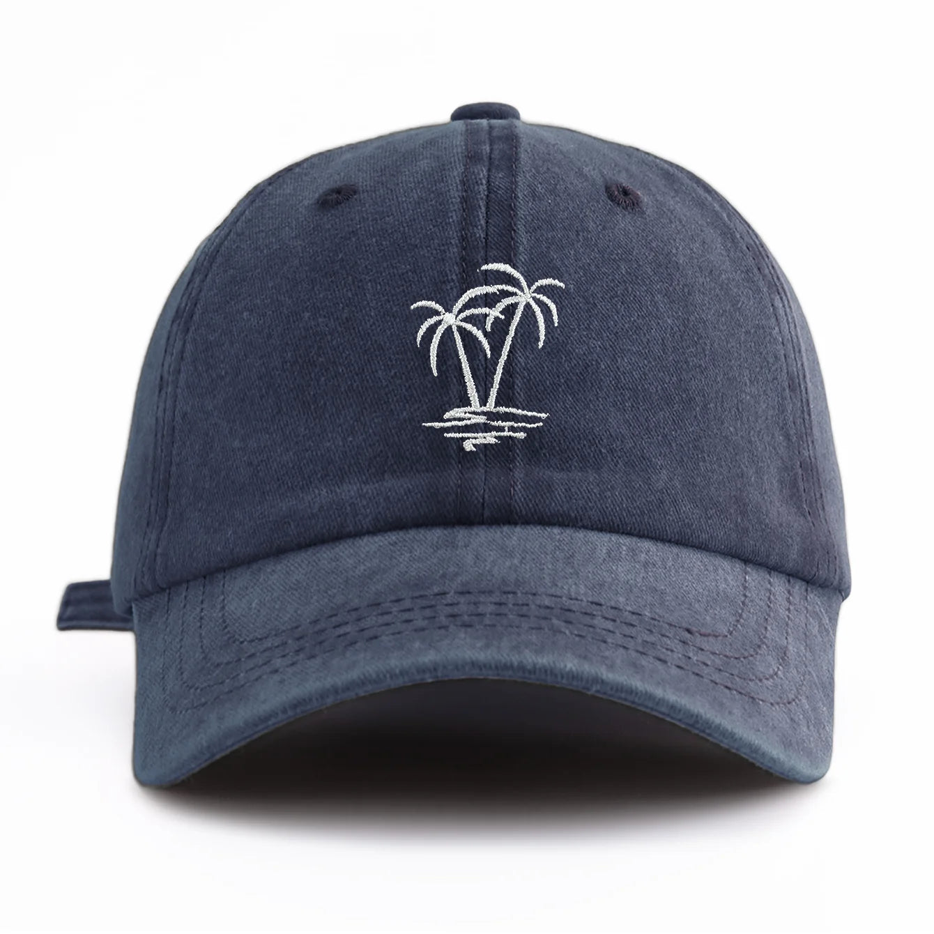 1pc Coconuttree Embroidery Washed Baseball Cap For Adults