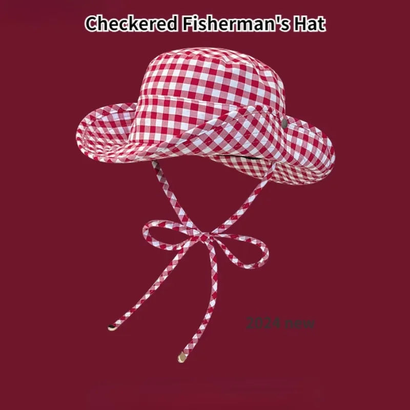 Black Dot Bucket Hats Women Versatile Sweet