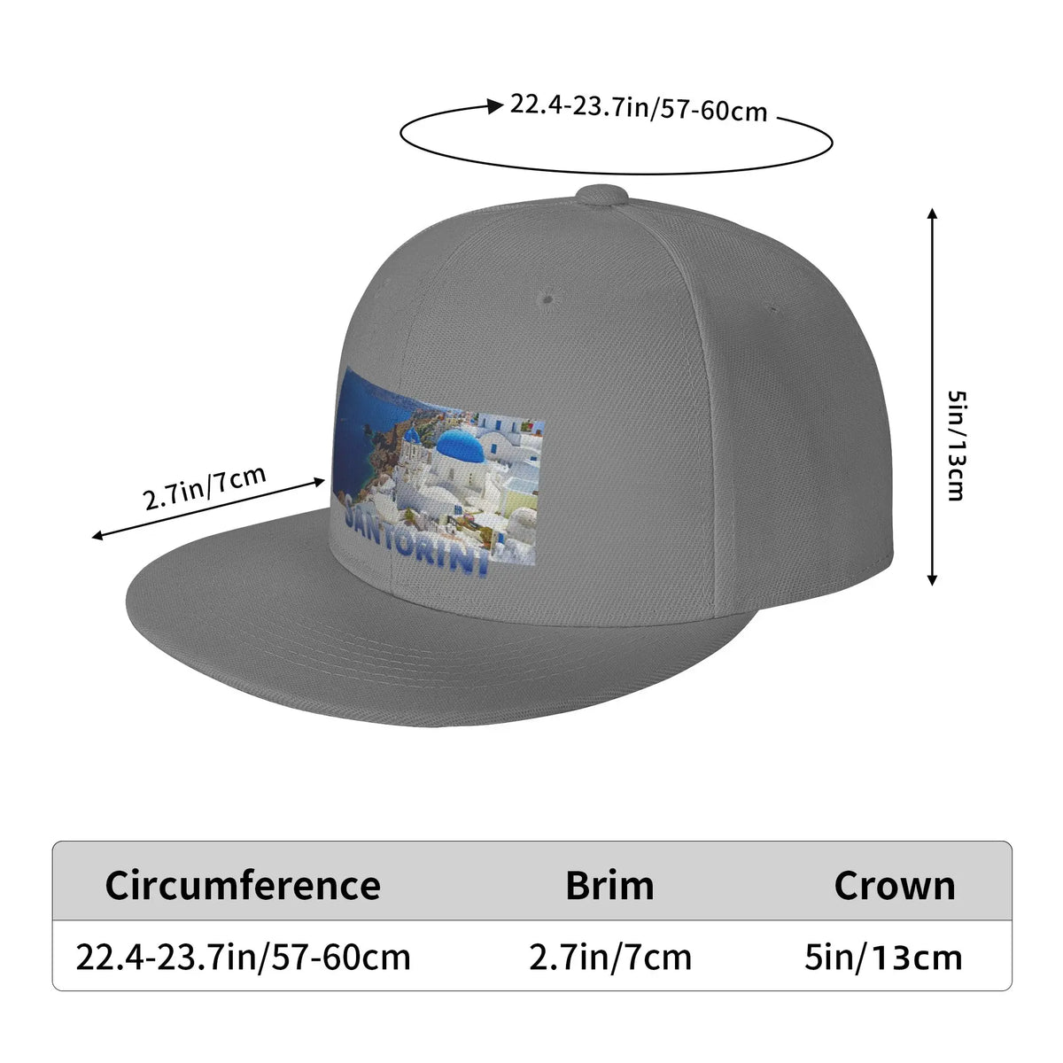 Santorini Greek Islands Callisc Flat Brim Snapback Cap
