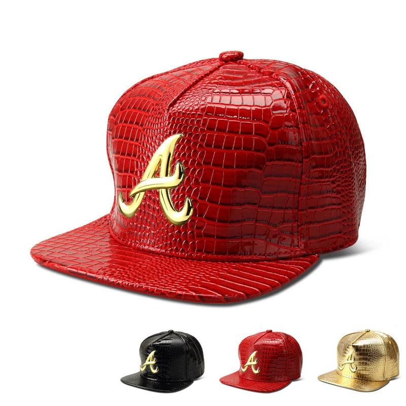 Crocodile Texture PU Leather Hip-Hop Snapback Cap