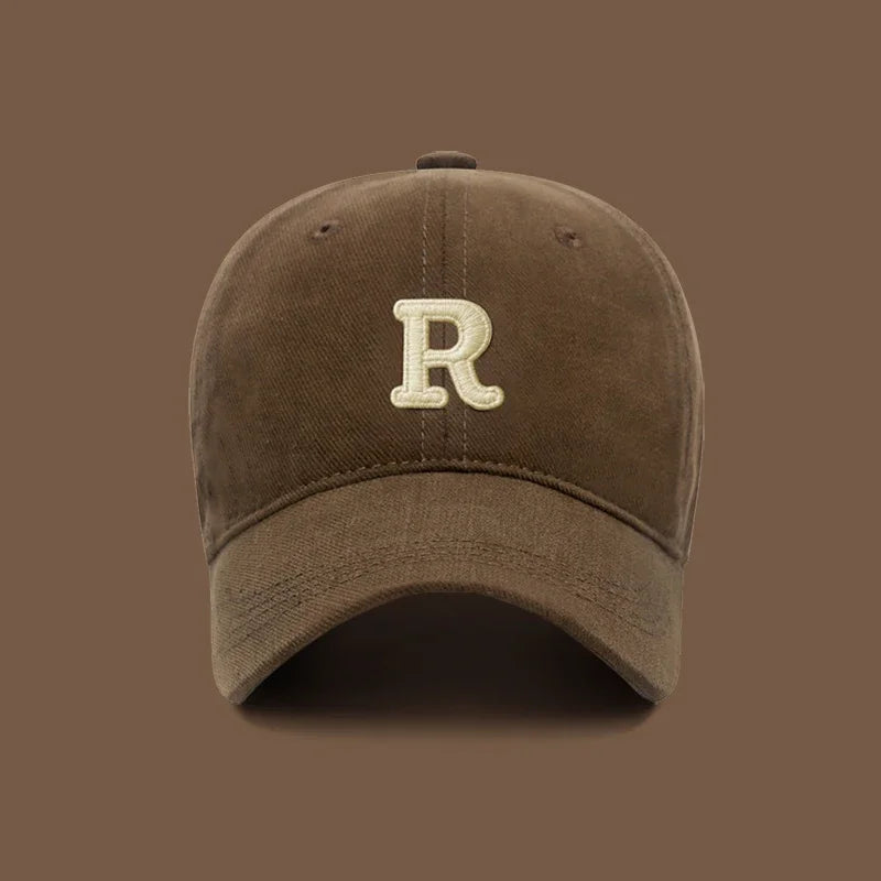 New Unisex Korean Version Big Head Circumference Three Dimensional R Letter