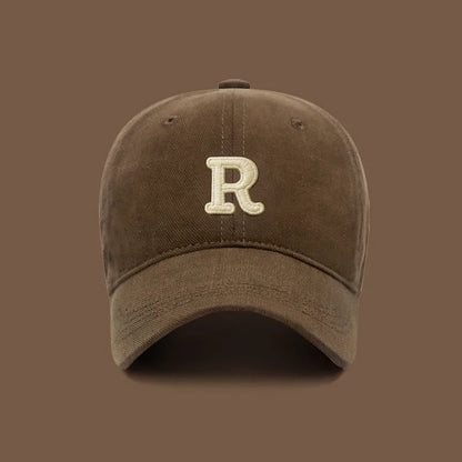 New Unisex Korean Version Big Head Circumference Three Dimensional R Letter