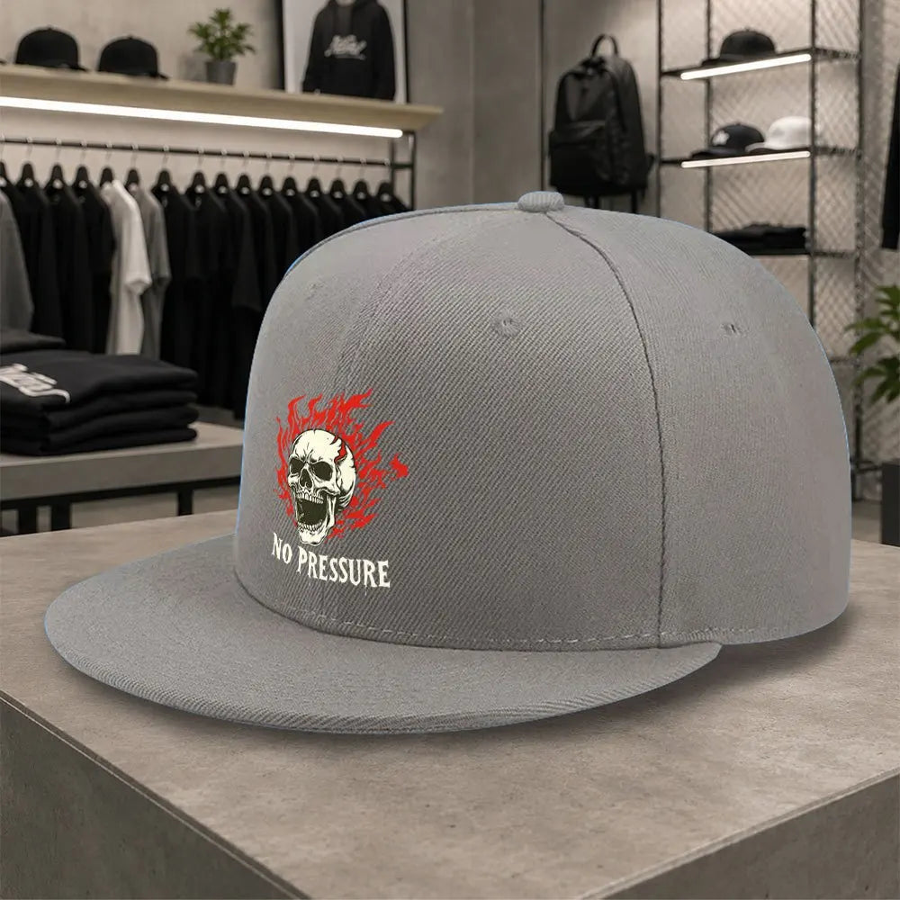 New Flame Skull Unisex All Match Flat Brim Cap