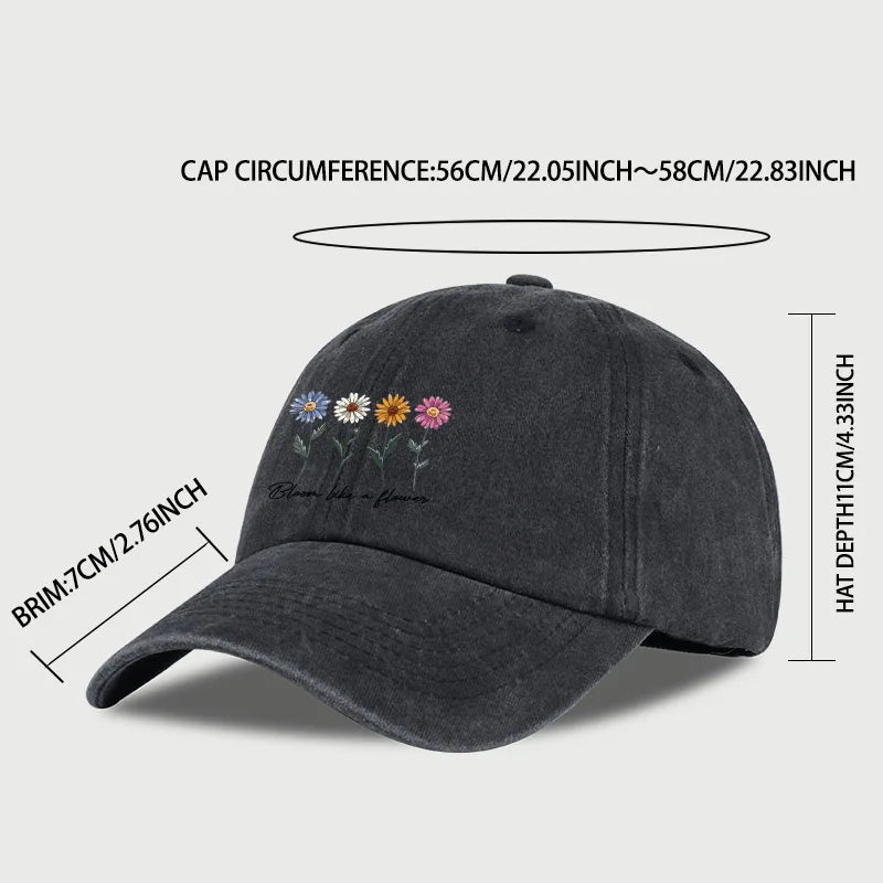 Vintage Daisy Bloom Baseball Cap