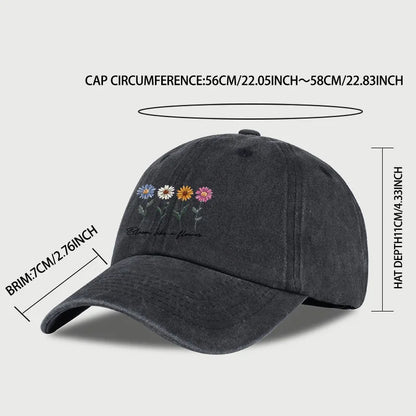 Vintage Daisy Bloom Baseball Cap