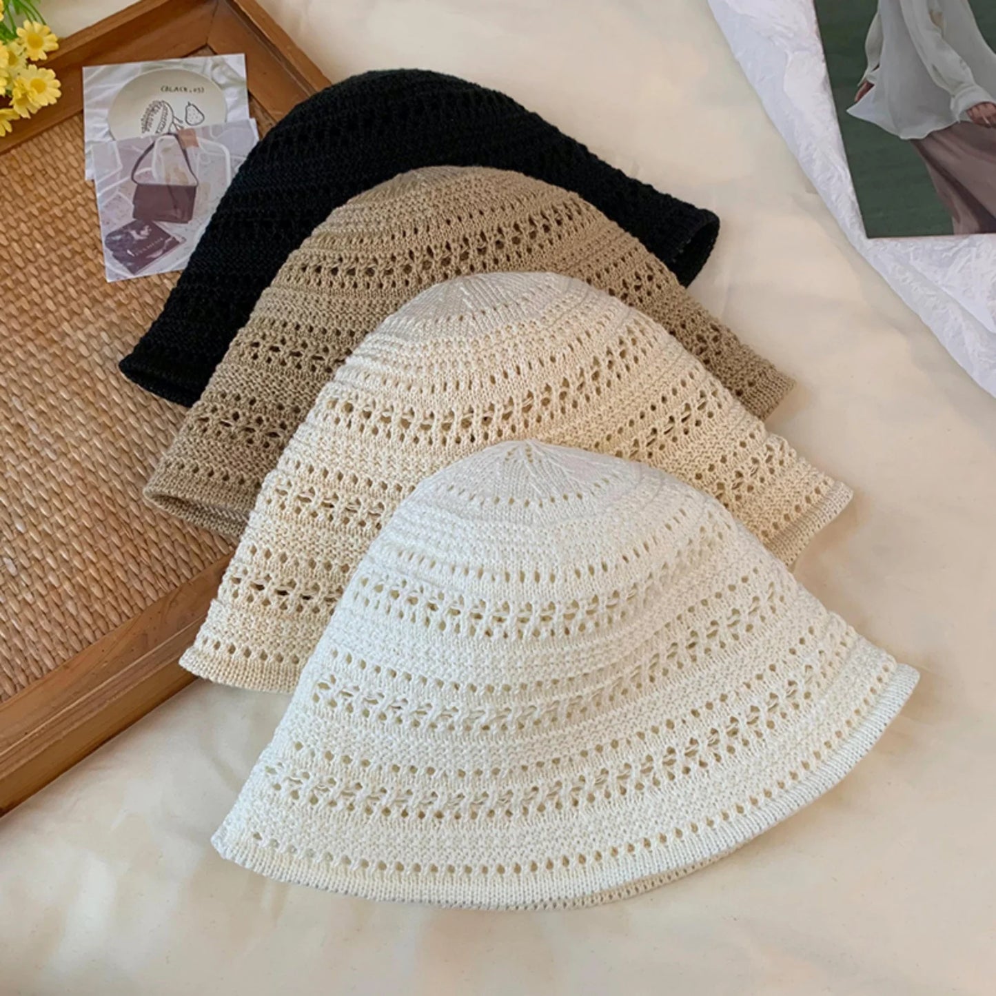 Women Lightweight Crochet Cloche Bucket Hat