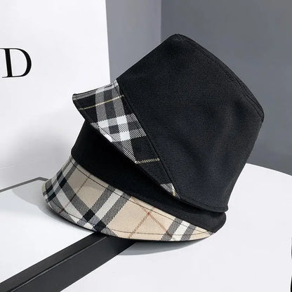 2026 New Checkered Splicing Bucket Hat Size 56-58cm