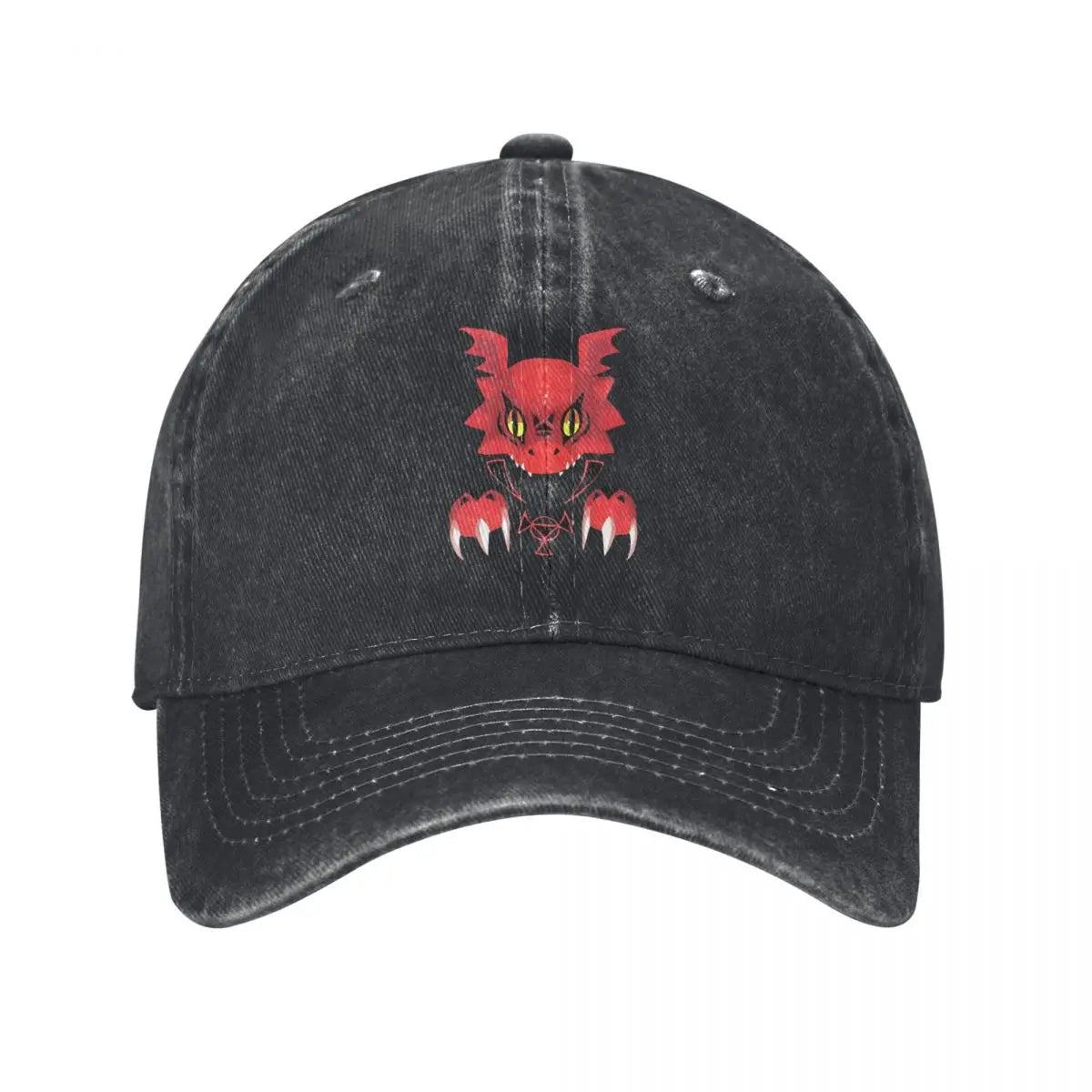 Bad Guilmon Digimon Vintage Denim Baseball Cap