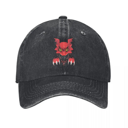 Bad Guilmon Digimon Vintage Denim Baseball Cap