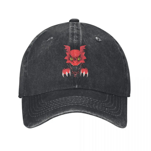 Bad Guilmon Digimon Vintage Denim Baseball Cap