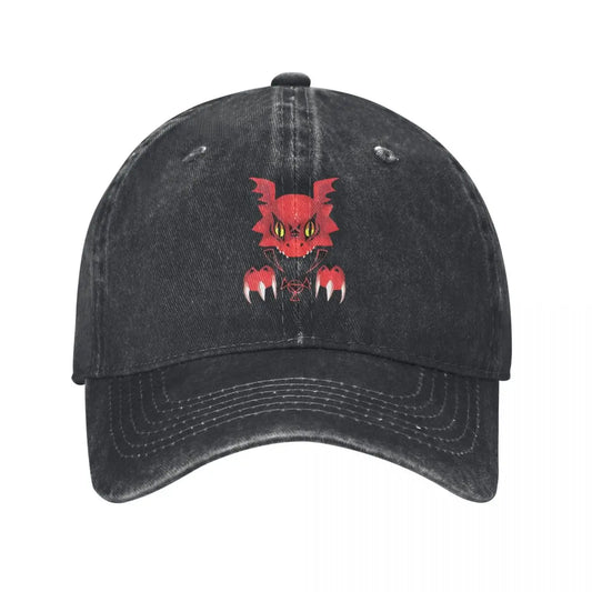 Bad Guilmon Digimon Vintage Denim Baseball Cap
