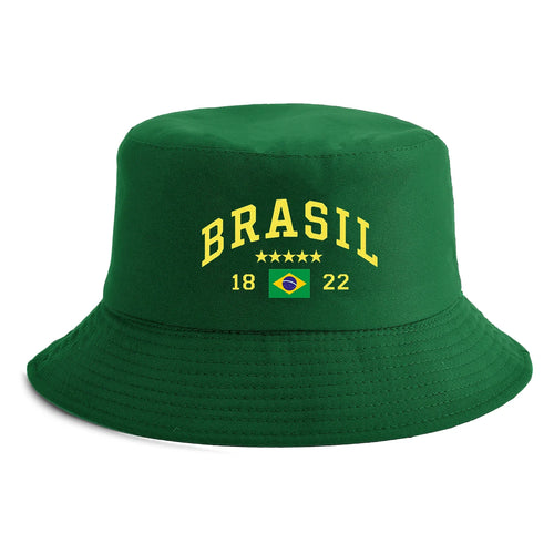 Unisex Brasil Flag Print Bucket Hat
