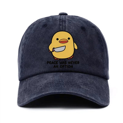 Yellow Duck Letter Print Baseball Cap