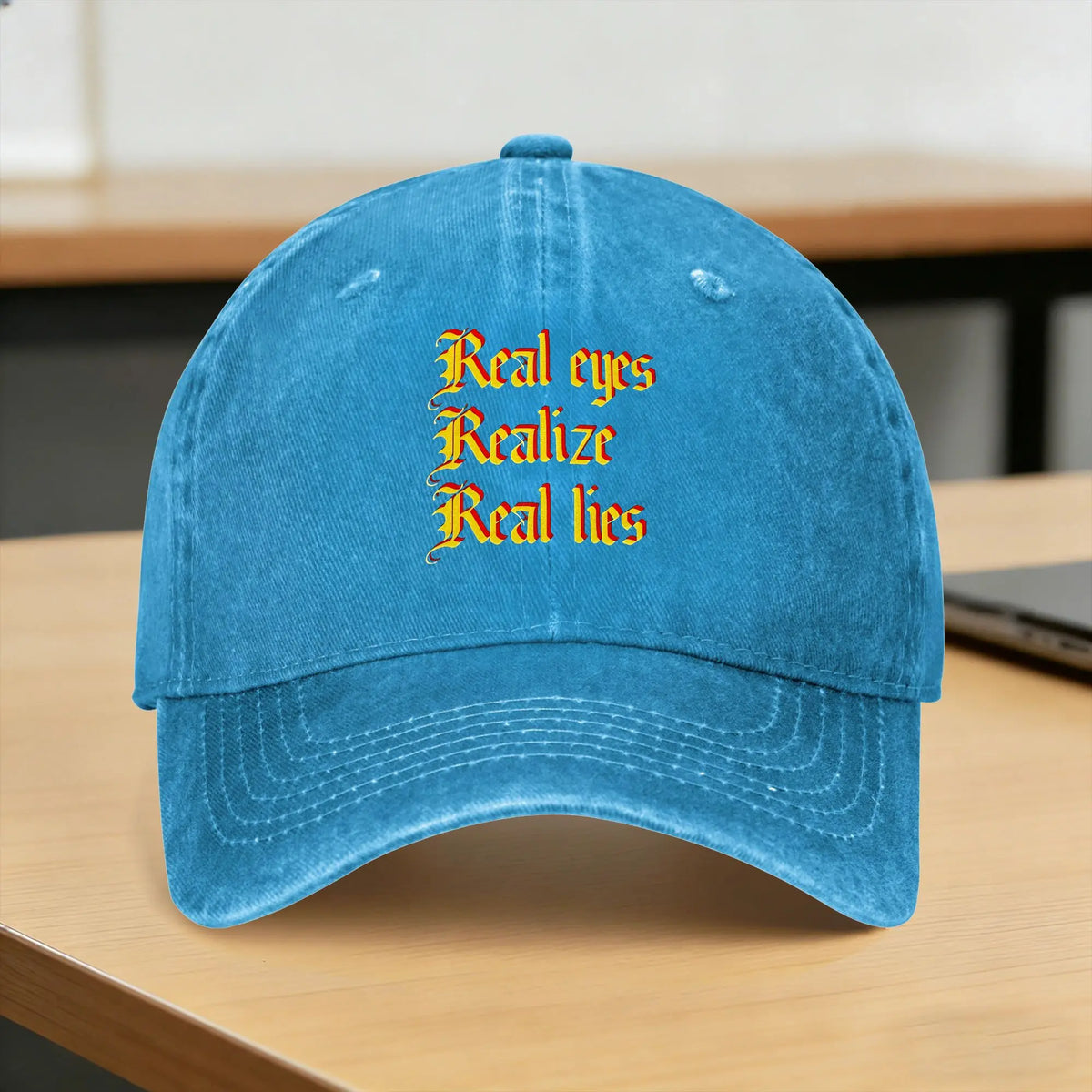 Real Eyes Realize Real Lies Washed Baseball Cap