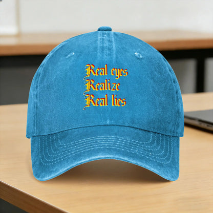 Real Eyes Realize Real Lies Washed Baseball Cap