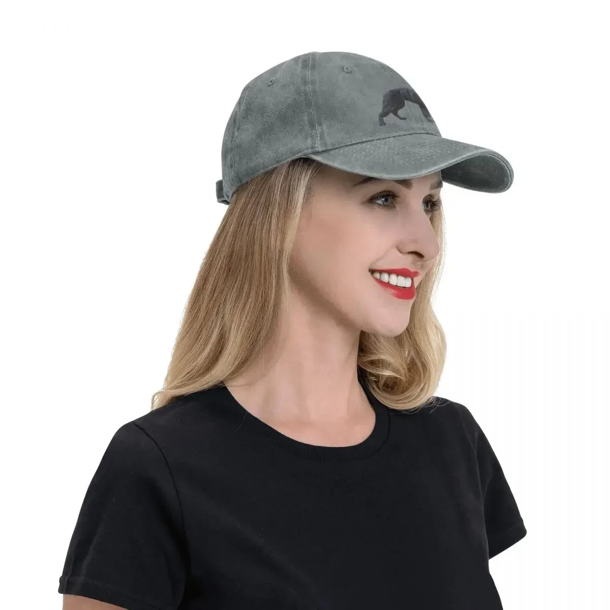 Black German Shepherd Denim Baseball Cap