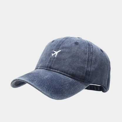 Washed Airplane Embroidered Baseball Cap