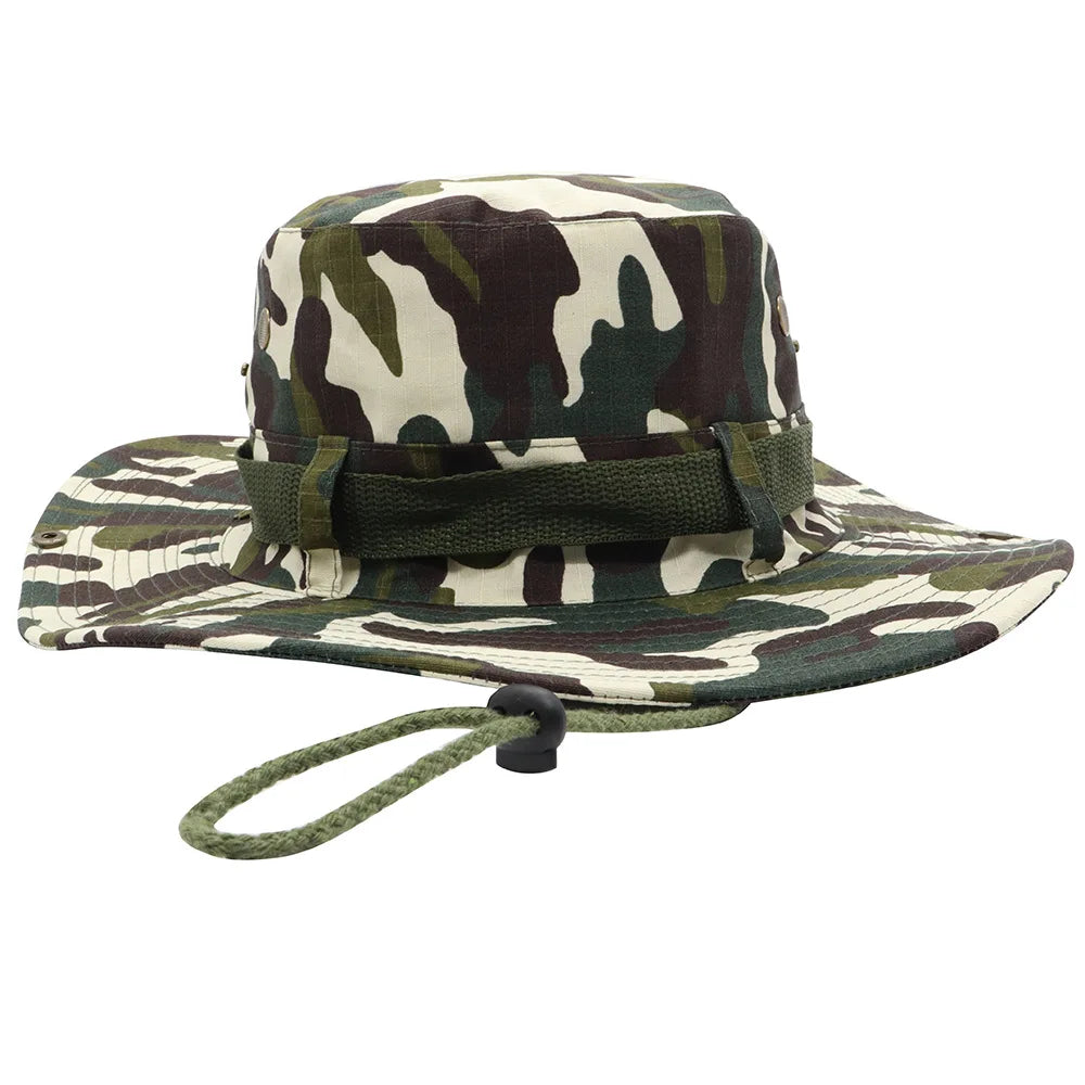 Adjustable Drawstring Large Brim Outdoor Bucket Hat