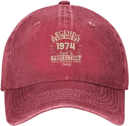 Vintage 1974 Birthday Baseball Cap