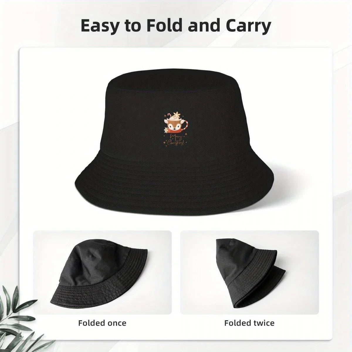 Cute Reindeer Christmas Bucket Hat