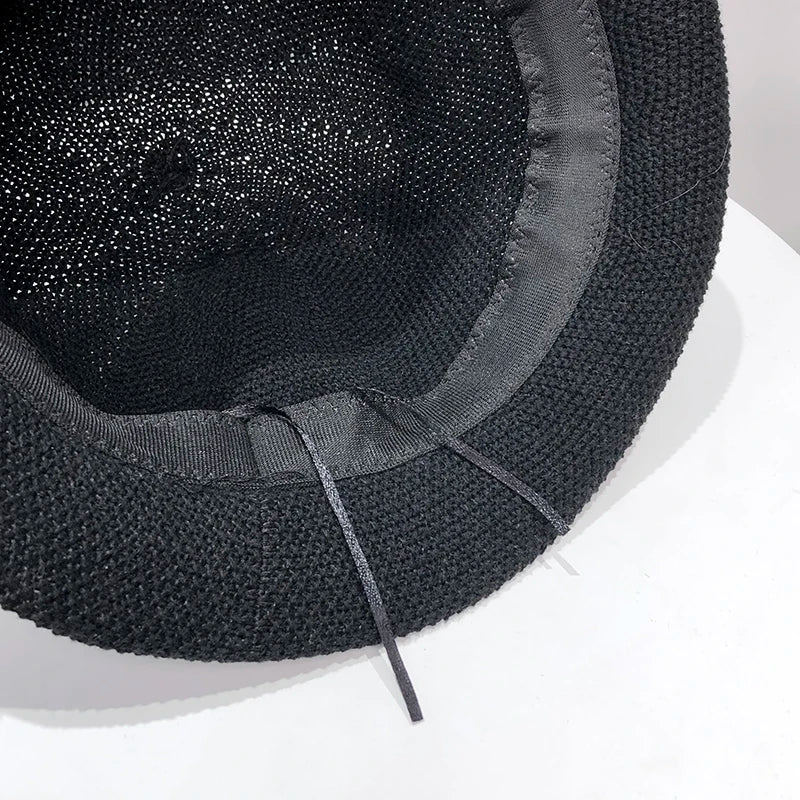 Bow Curling Hat Female Summer Bucket Hat