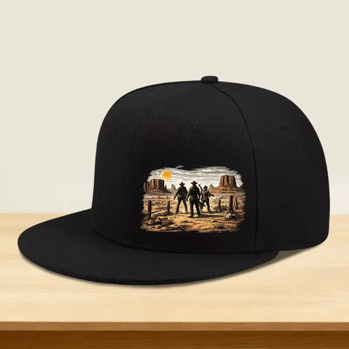 Western Cowboy Wilderness Sunset Snapback Cap