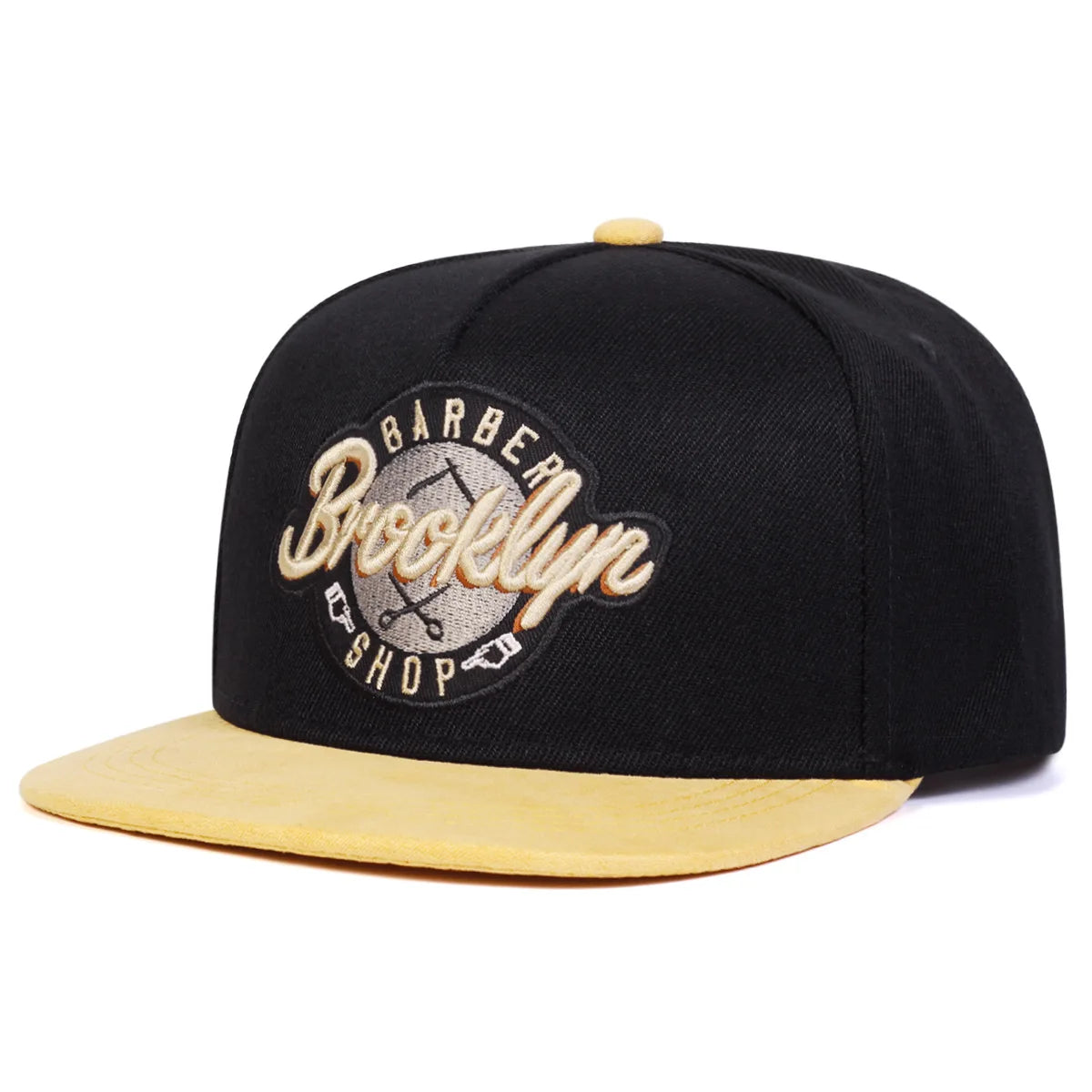 Brooklyn Embroidered Flat Brim Snapback Cap