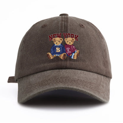 Bear Duo Washed Retro Baseball Cap