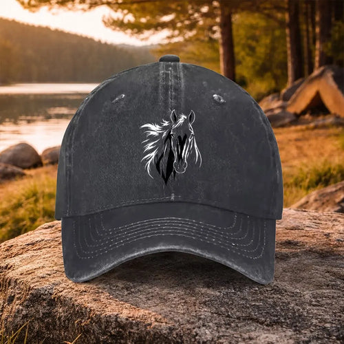 Galloping Horse Washed Baseball Cap