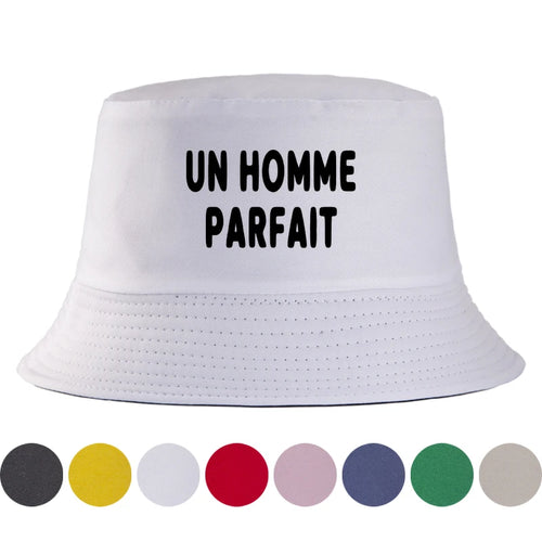 Un Homme Parfait Letter Print Sun Bucket Hat