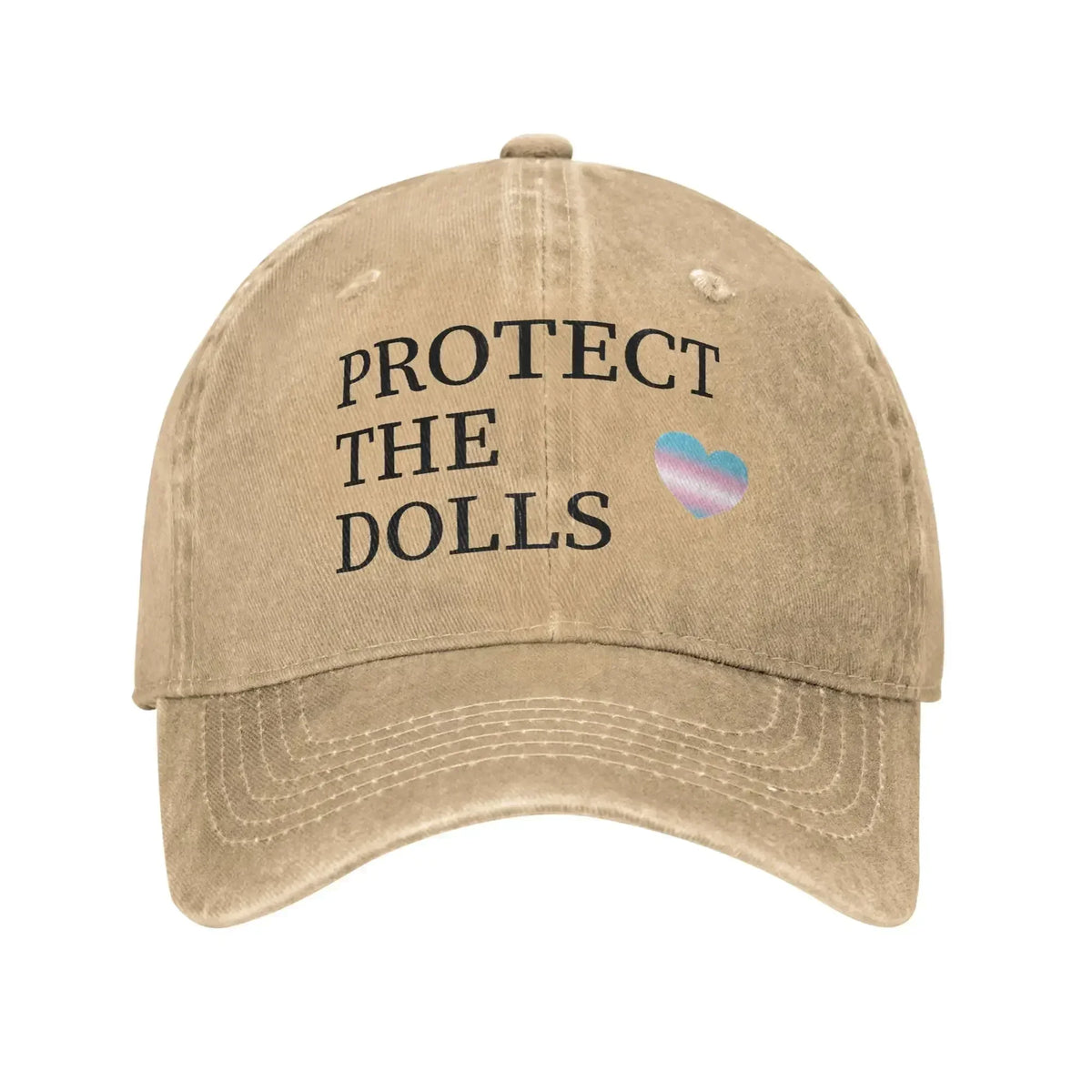 Protect The Dolls Distressed Denim Baseball Cap