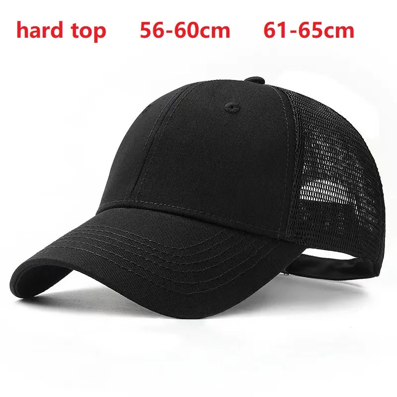 Unisex Quick Dry Big Head Mesh Baseball Cap Size 56-65cm