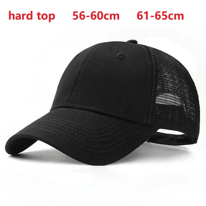 Unisex Quick Dry Big Head Mesh Baseball Cap Size 56-65cm