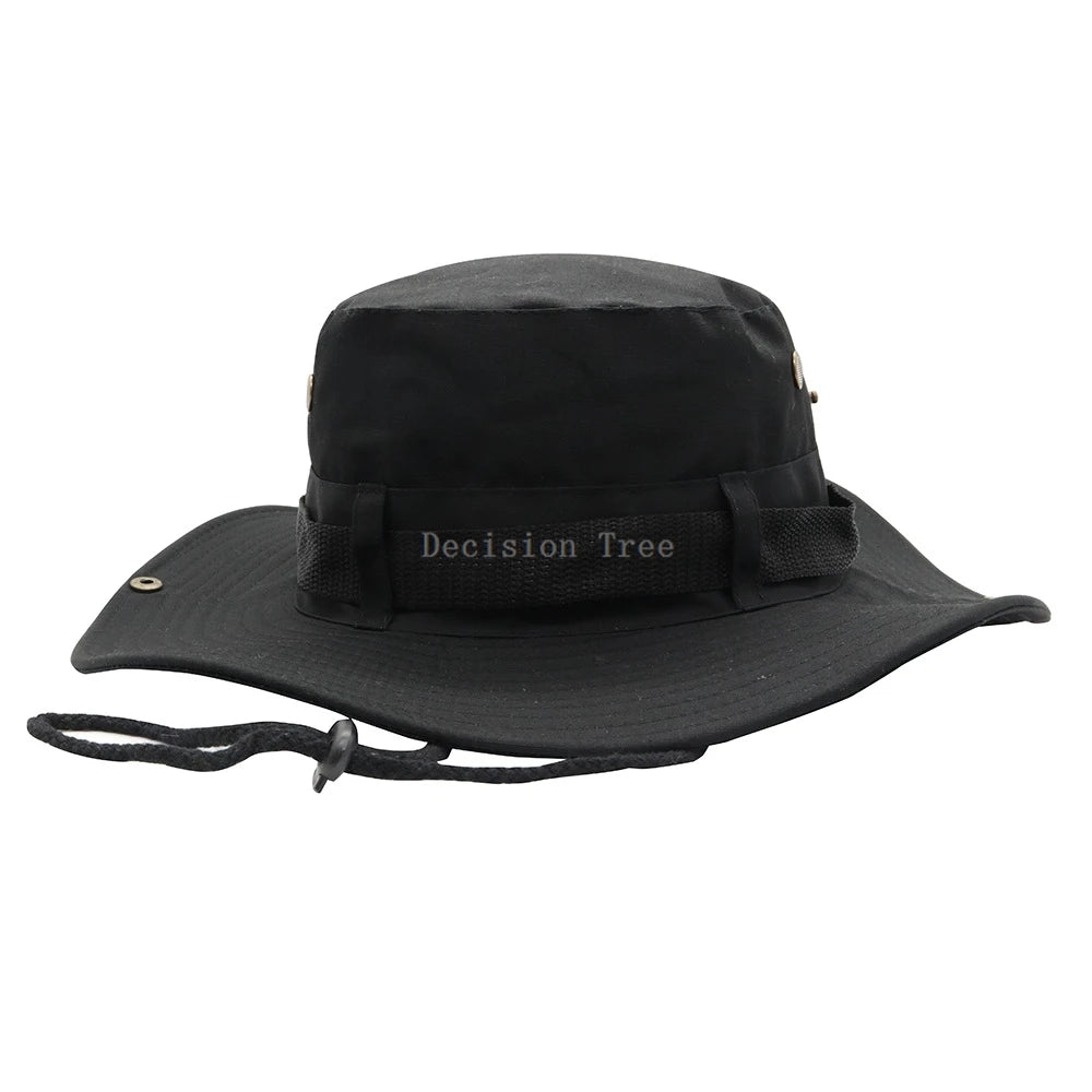 Adjustable Drawstring Large Brim Outdoor Bucket Hat