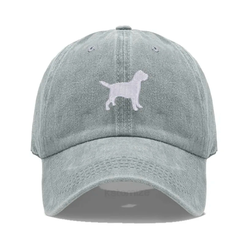 Dog Embroidered Soft Cotton Baseball Cap