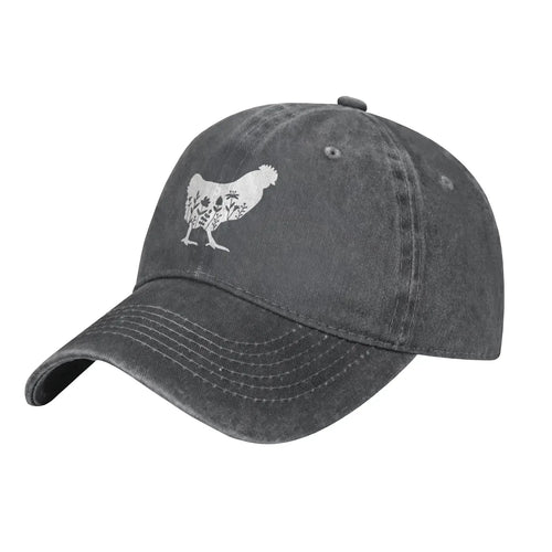 Floral Chicken Vintage Baseball Cap