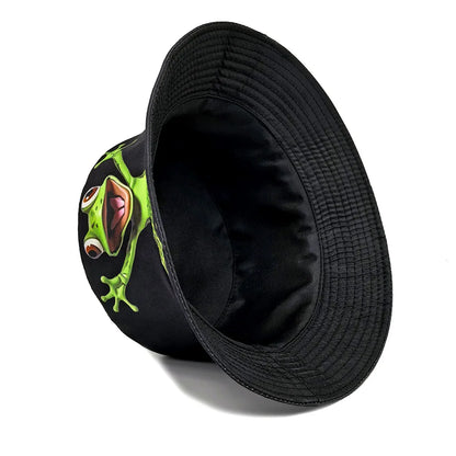 Funny Cartoon Frog Pattern Bucket Hats