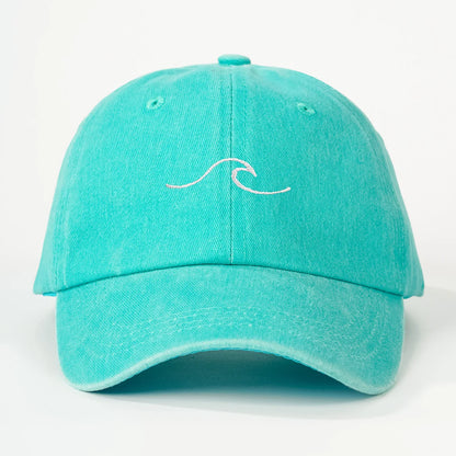 Wave Ripple Embroidered Cotton Baseball Cap