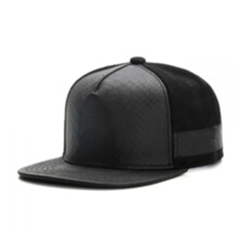 Metal Leather Patch Unisex Casual Snapback Cap