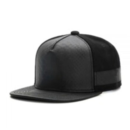 Metal Leather Patch Unisex Casual Snapback Cap