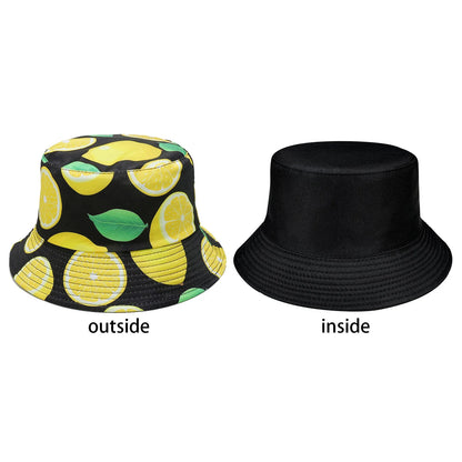 Reversible Lemon Fruit Print Bucket Hat