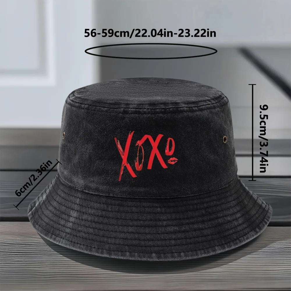 Vintage Washed Iconic Print Bucket Hat
