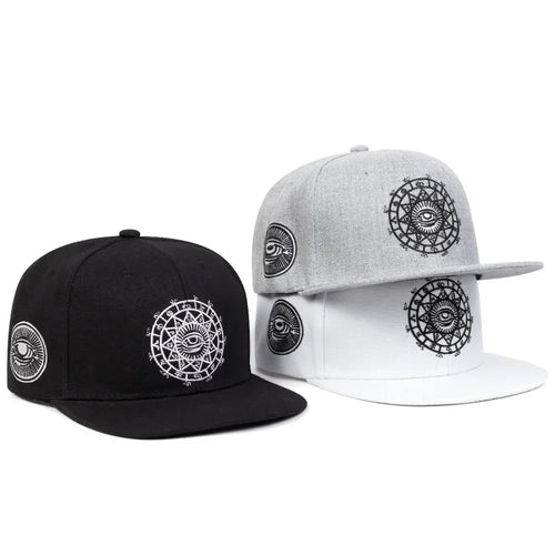 All Seeing Eye Embroidered Hip Hop Snapback Cap