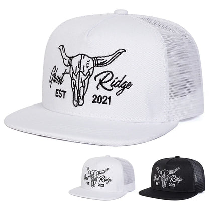 Ox Head Embroidered Mesh Trucker Snapback Cap