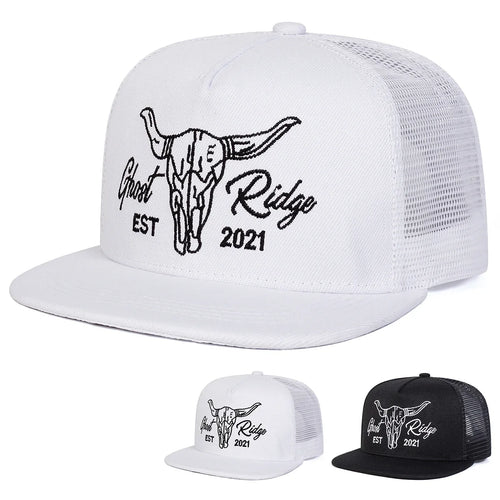 Ox Head Embroidered Mesh Trucker Snapback Cap