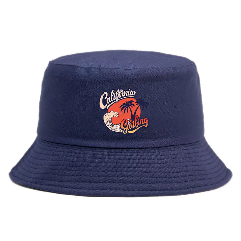 California Surfing Pattern Reversible Sport Bucket Hat