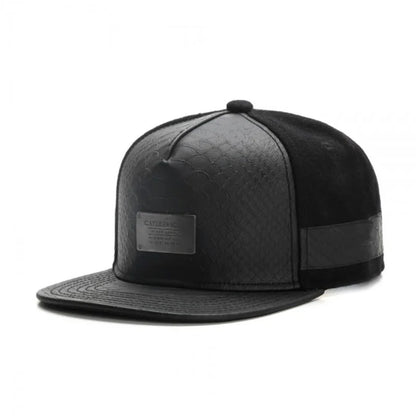 Metal Leather Patch Unisex Casual Snapback Cap
